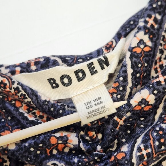 Boden Sweetheart Mini Dress 14R Multi Paisley Blooms Jersey Knit Long Sleeve - Picture 5 of 10